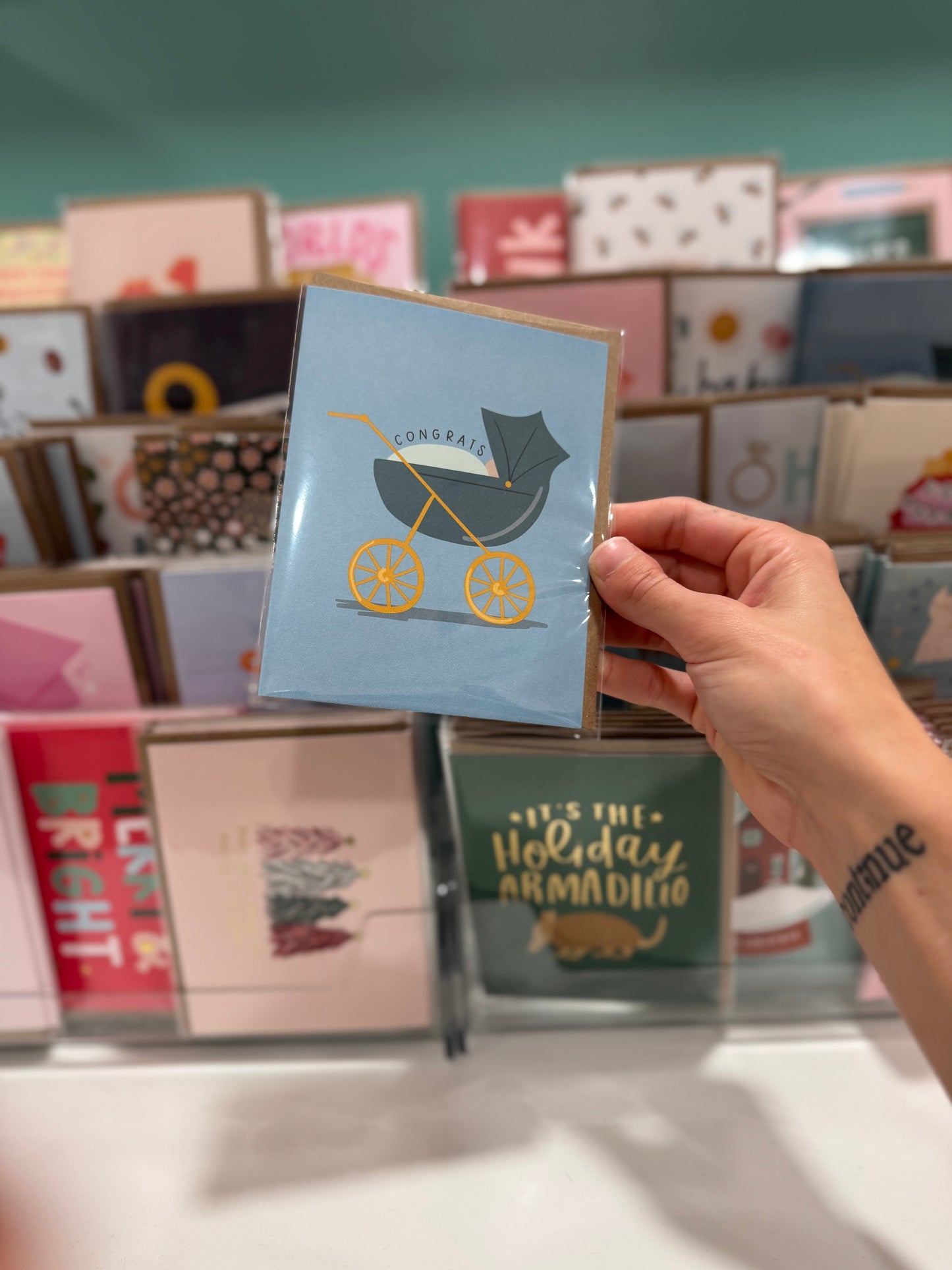 Congrats Blue Baby Greeting Card