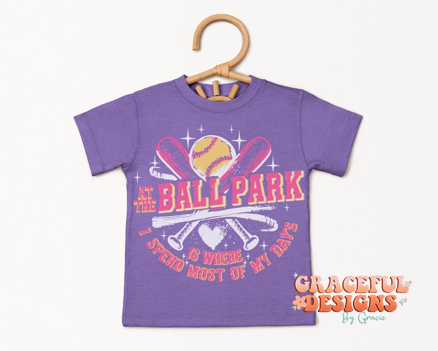 At The Ballpark Softball Kids Design