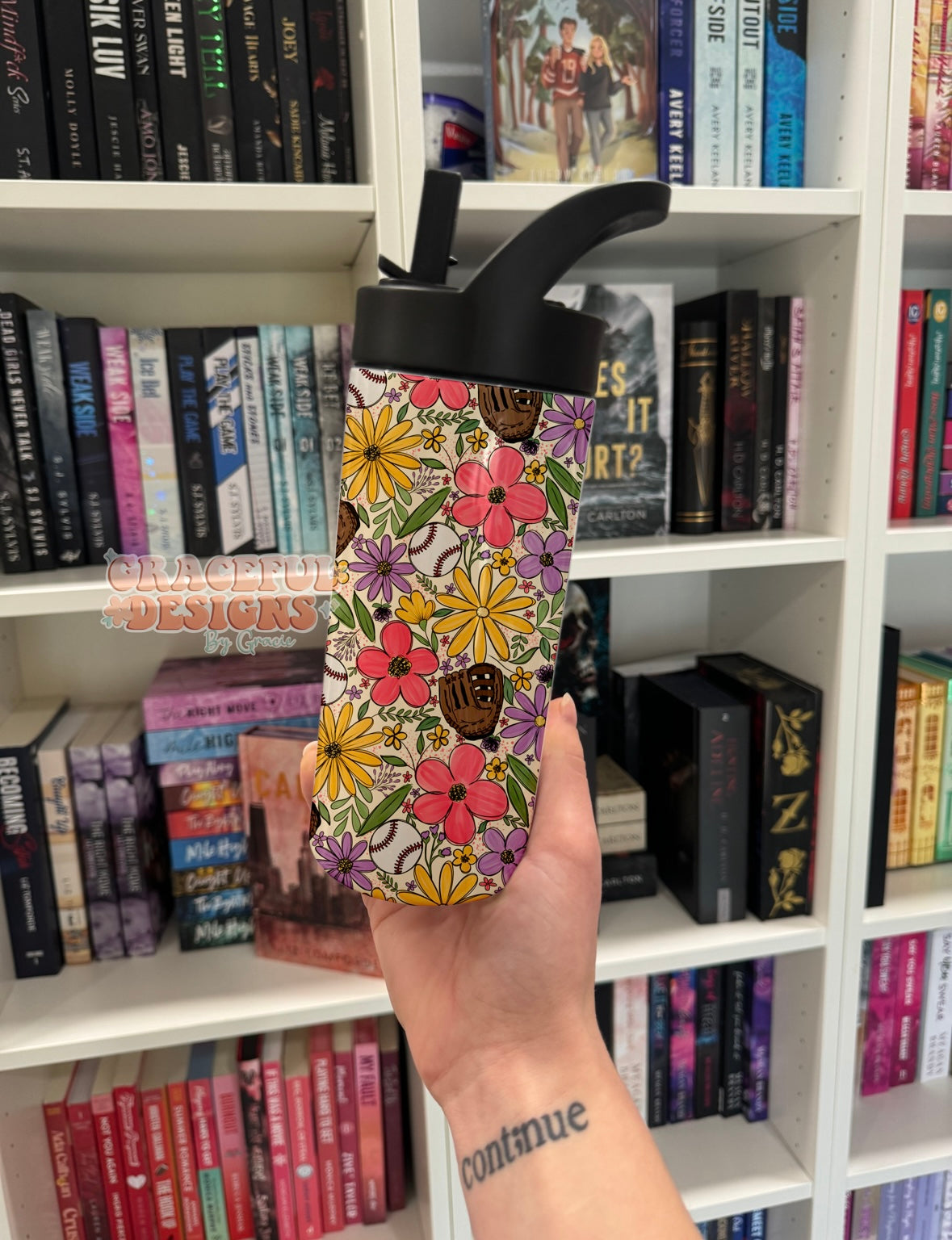Floral Baseball Tumbler