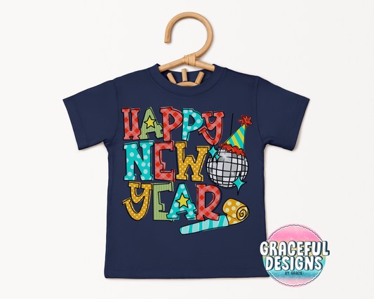 Happy New Year Blue Kids Design