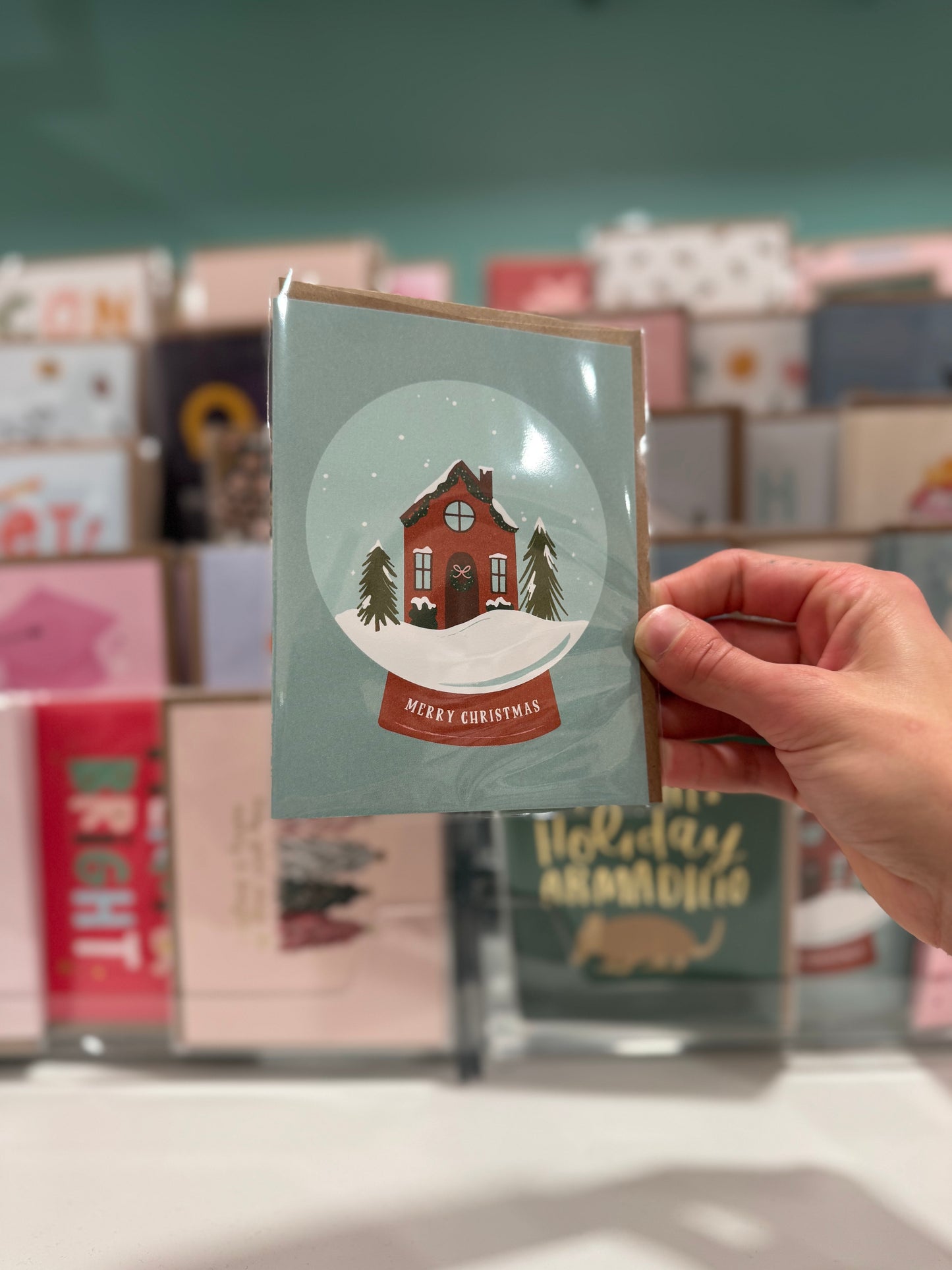 Merry Christmas Snowglobe Greeting Card