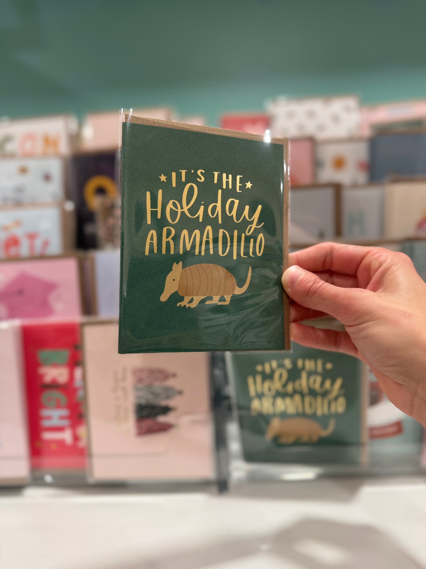 Holiday Armadillo Greeting Card