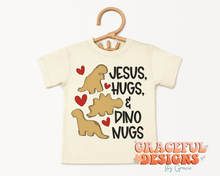 Load image into Gallery viewer, Jesus, Hugs and Dino Nugs Kids Design
