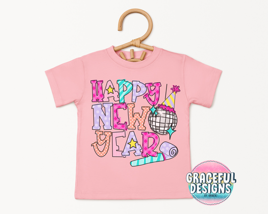 Happy New Year Pink Kids Design