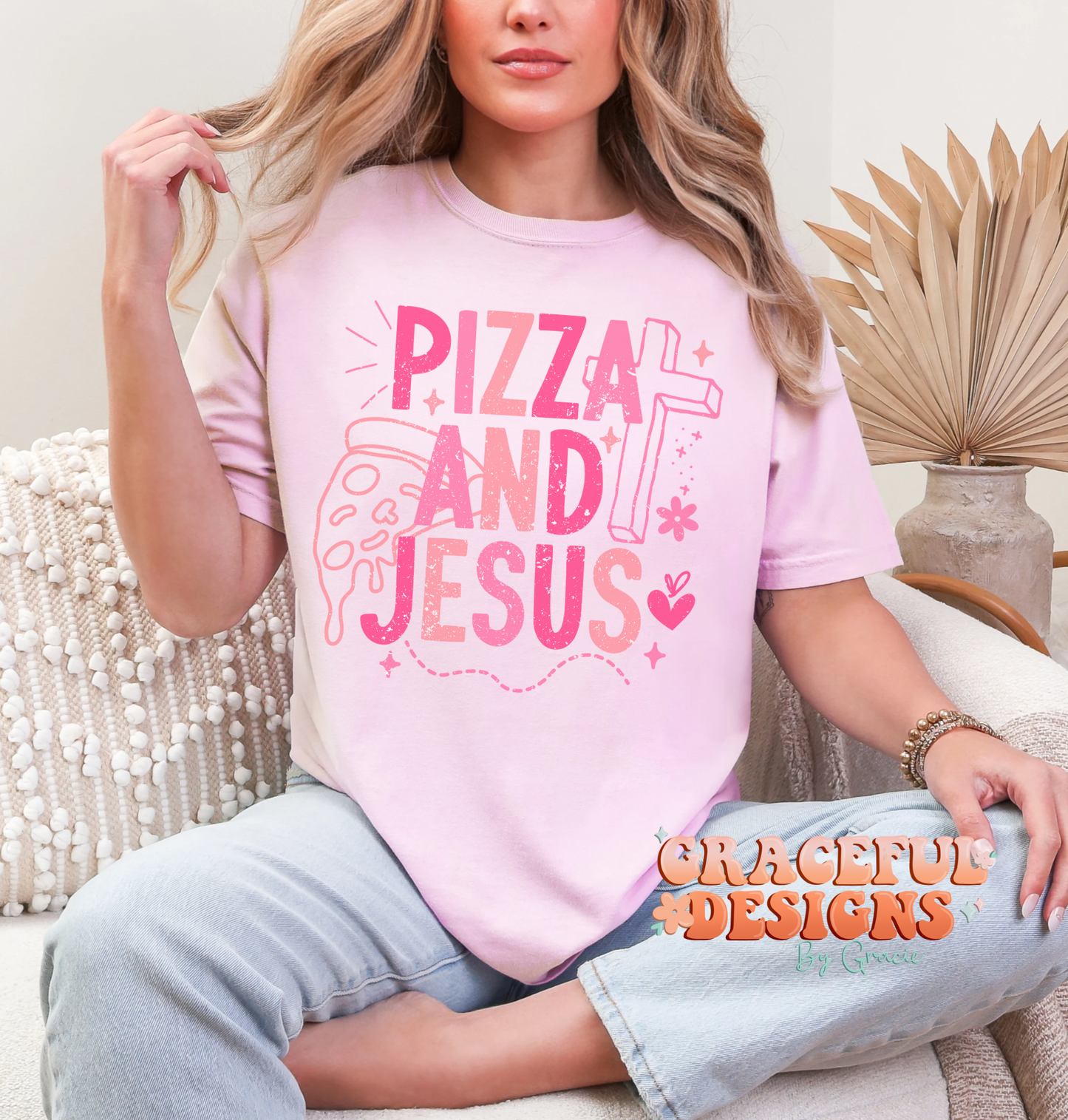 Pizza and Jesus Pink Design