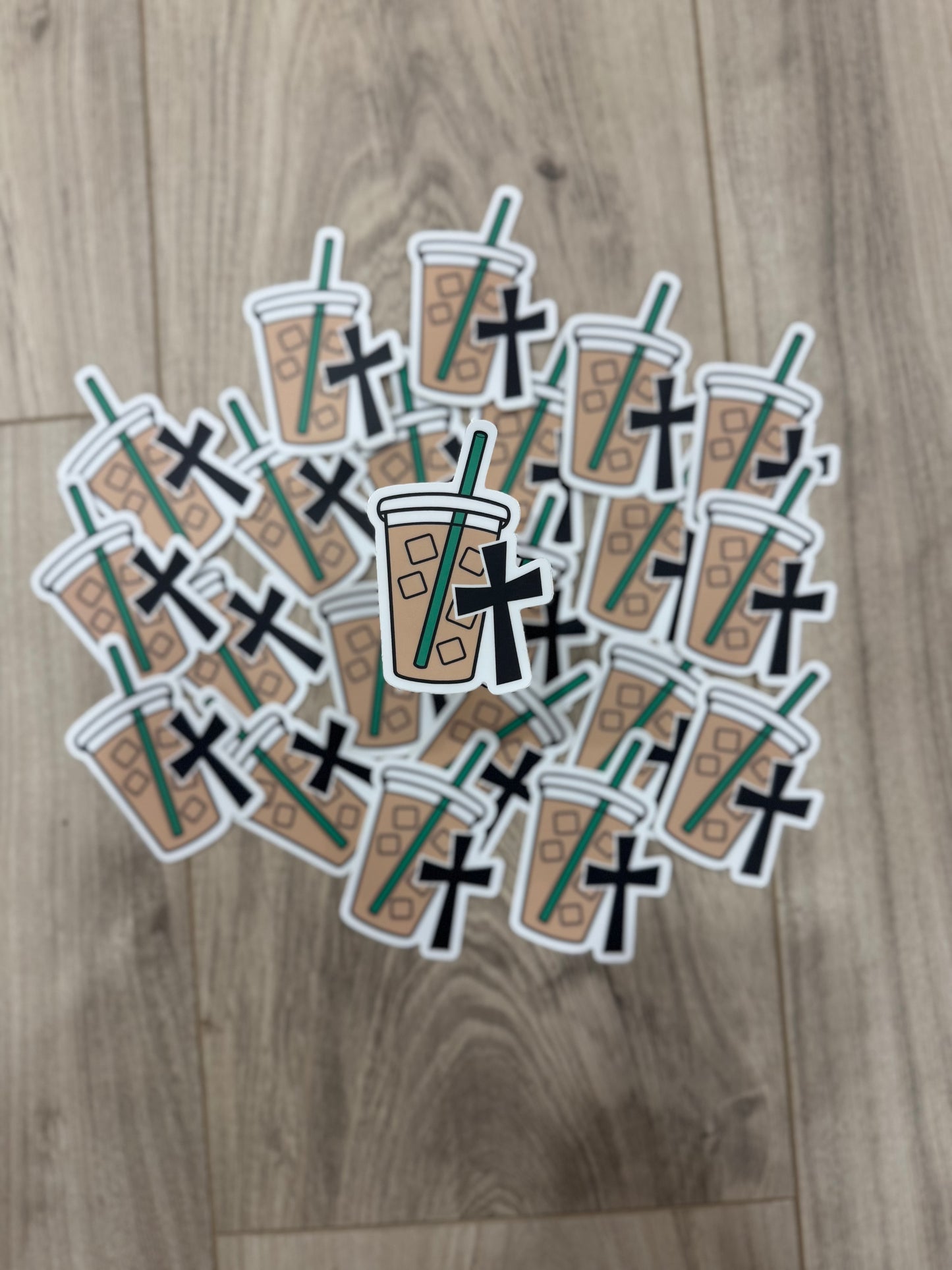 Coffee Cross Sticker