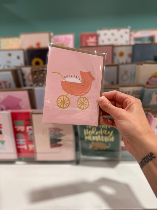 Congrats Pink Baby Greeting Card
