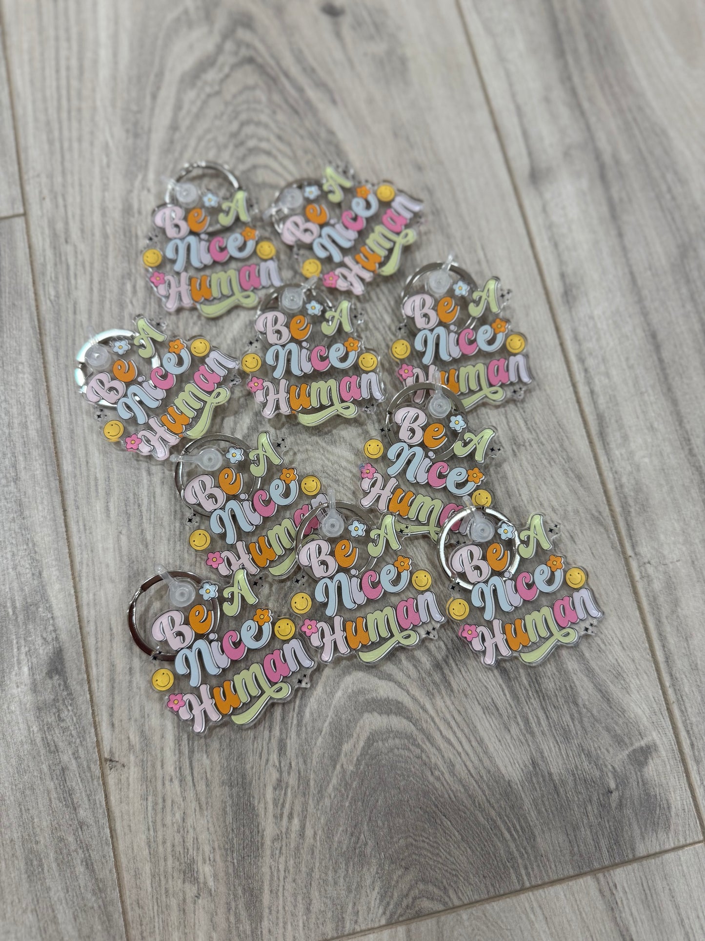 Be a Nice Human 2" Keychain