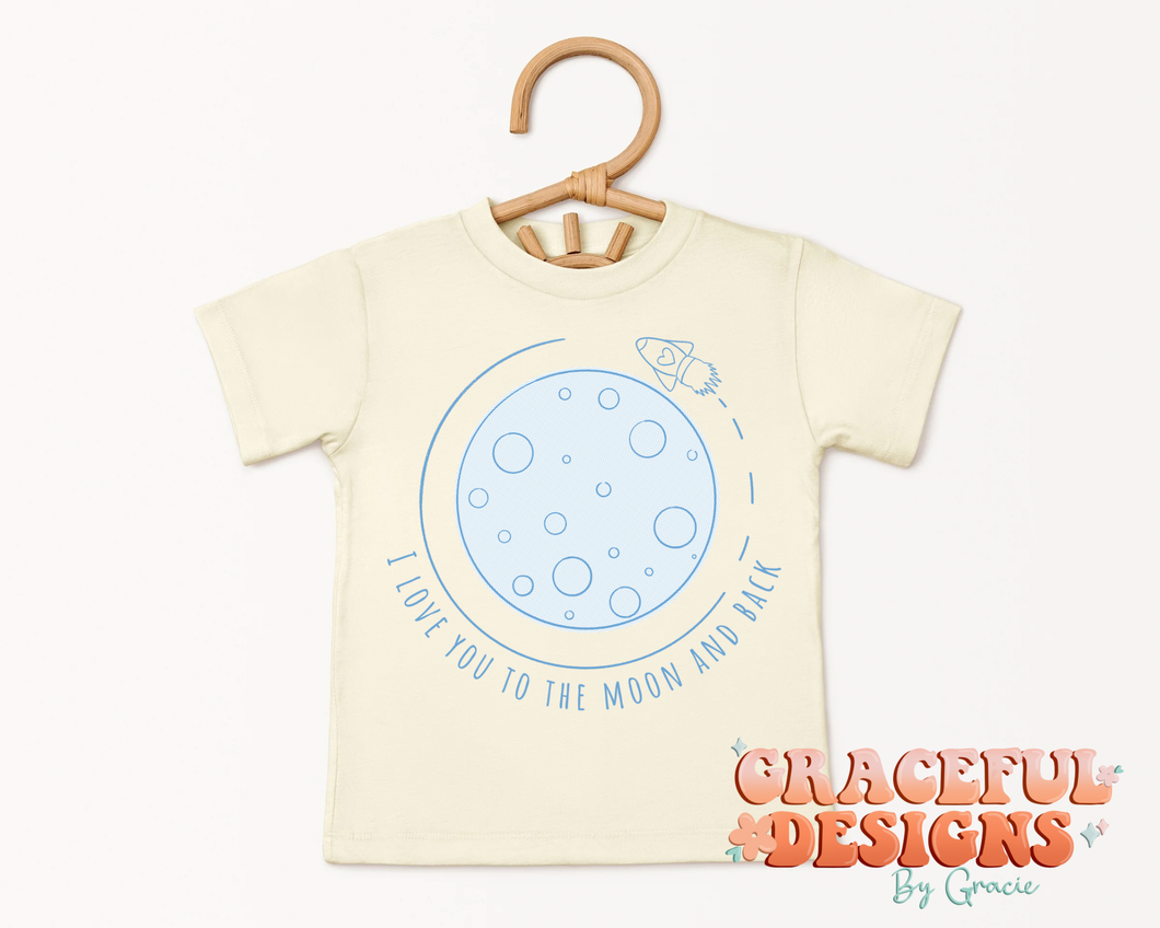 To the Moon and Back Blue Kids Design