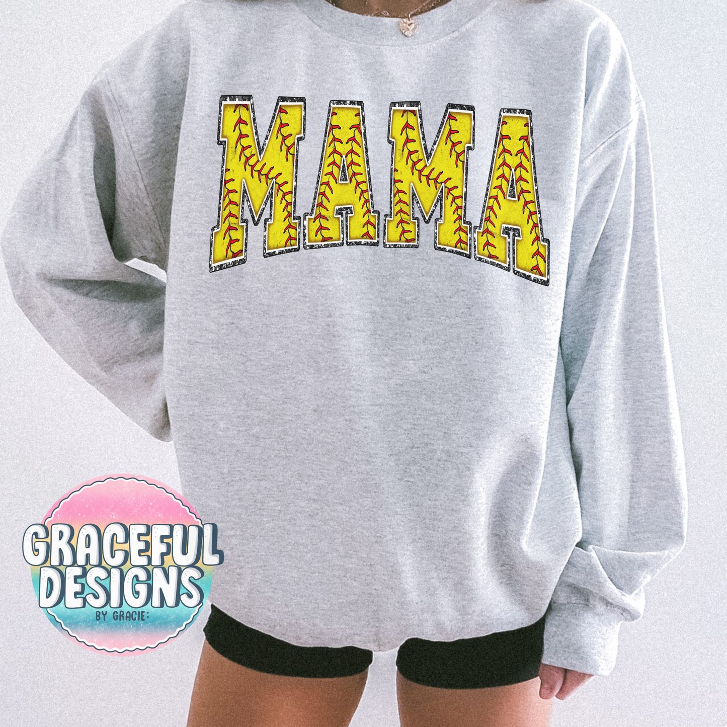 Mama Softball Laces Design