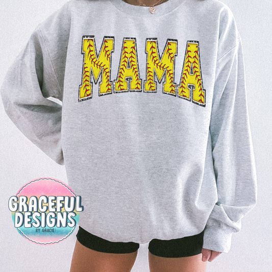 Mama Softball Laces Design