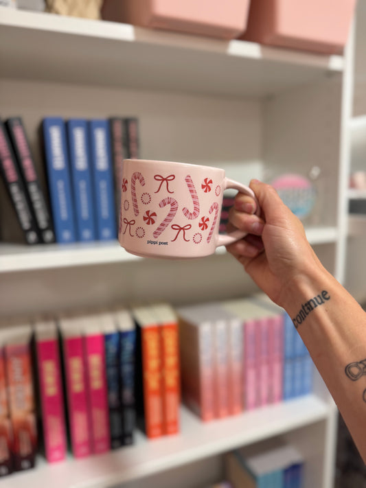Candy Cane Pink Ceramic Mug