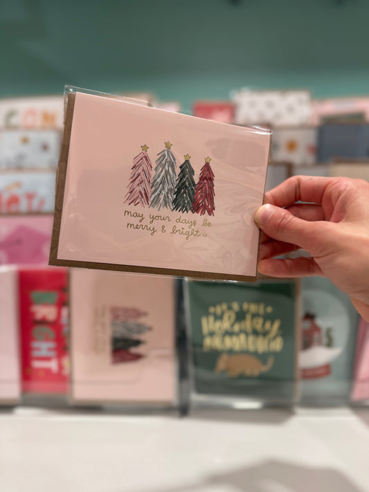Merry and Bright Trees Greeting Card